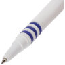 Ручка шариковая настольная BRAUBERG "Стенд-Пен", СИНЯЯ, пружинка, корпус белый/синий, линия письма 0,5 мм, 141353