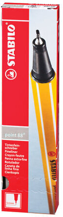 Ручка капиллярная (линер) STABILO "Point 88", СВЕТЛО-СЕРАЯ, корпус оранжевый, линия письма 0,4 мм, 88/94