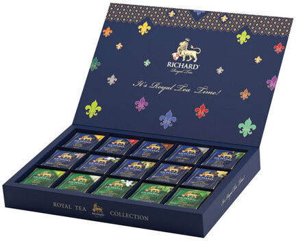 Чай RICHARD "Royal Tea Collection", подарочный НАБОР 15 вкусов, 120 пакетиков по 1,9 г, 100839