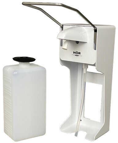 Дозатор локтевой для жидкого мыла и антисептика НАЛИВНОЙ, 1 л, с еврофлаконом, HOR, D004A