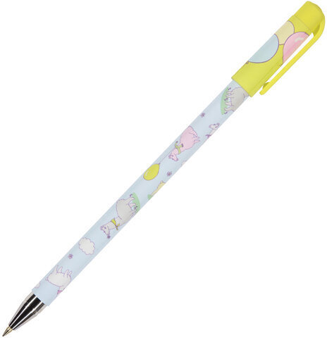 Ручка шариковая BRUNO VISCONTI "HappyWrite", СИНЯЯ, "Ламы", узел 0,5 мм, линия письма 0,3 мм, 20-0215/26