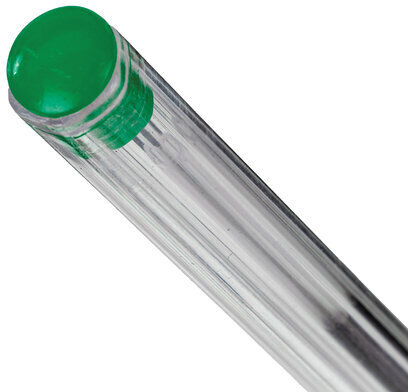 Ручка шариковая STAFF "Basic BP-01", письмо 750 метров, ЗЕЛЕНАЯ, длина корпуса 14 см, узел 1 мм, 143739