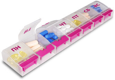 Контейнер-органайзер для витаминов и пищевых добавок, "7 дней/1 прием MAXI", DASWERK, 631024