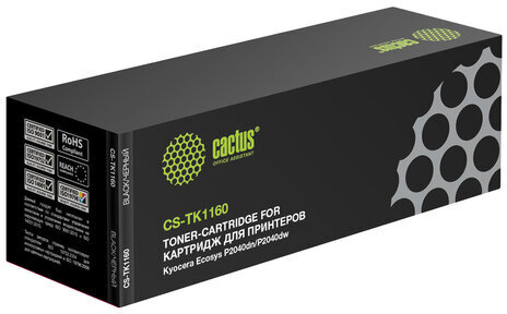 Тонер-картридж CACTUS (CS-TK1160) для KYOCERA Ecosys P2040dn/P2040dw, ресурс 7200 стр.