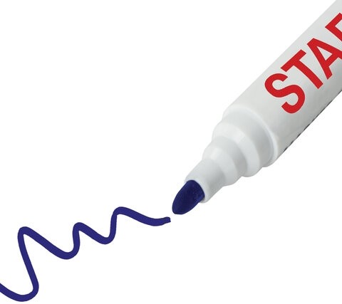 Маркер стираемый для белой доски СИНИЙ, STAFF "Manager" WBM-491, 5 мм, с клипом, 151492