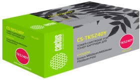 Картридж лазерный CACTUS (CS-TK5240Y) для Kyocera M5526cdn/M5526cdw/P5026cdn, желтый, ресурс 3000 страниц
