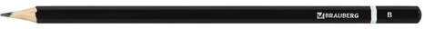 Карандаш чернографитный BRAUBERG, 1 шт., "Touch line", В, корпус черный, заточенный, 180622