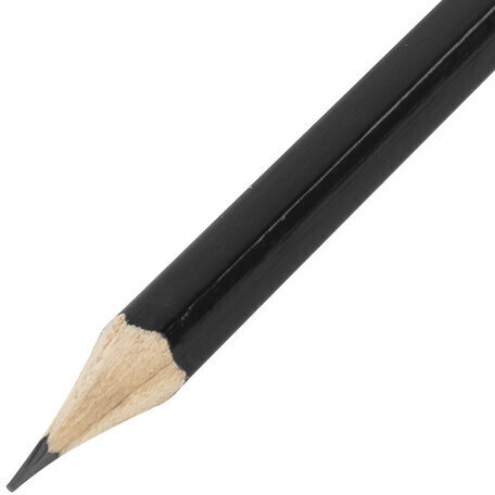Карандаш чернографитный BRAUBERG, 1 шт., "Touch line", В, корпус черный, заточенный, 180622