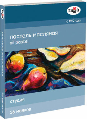 Пастель масляная ГАММА &quot;Студия&quot;, 36 цветов, круглое сечение, картонная упаковка, 160320207