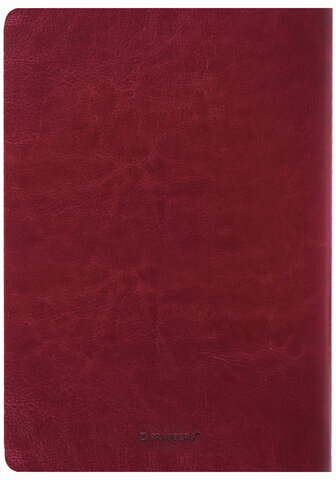 Тетрадь 48 л. в клетку обложка гладкий кожзам, сшивка, A5 (147х210мм), БОРДОВЫЙ, BRAUBERG VIVA, 403891