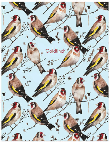 Тетрадь на кольцах А5 165х215 мм, 120 л., твердый картон, клетка, BRAUBERG, "Щеглы", 404079