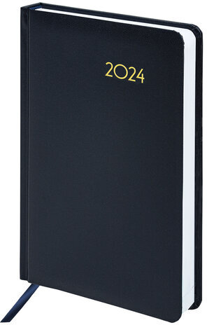 Ежедневник датированный 2024 А5 138x213 мм BRAUBERG "Select", балакрон, темно-синий, 114876