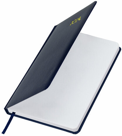 Ежедневник датированный 2024 А5 138x213 мм BRAUBERG "Select", балакрон, темно-синий, 114876