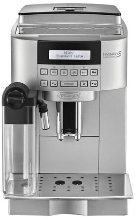 Кофемашина DELONGHI ECAM 22.360.S, 1450 Вт, объем 1,8 л, емкость для зерен 250 г, автокапучинатор, серебристая