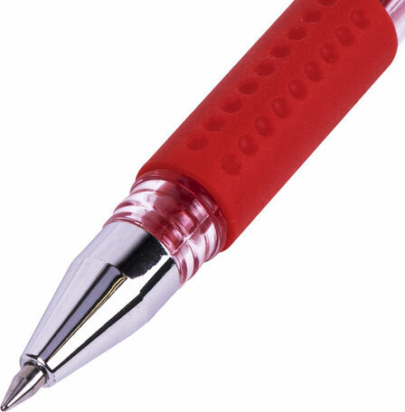 Ручка гелевая с грипом BRAUBERG "EXTRA GT", КРАСНАЯ, стандартный узел 0,5 мм, линия 0,35 мм, 143920