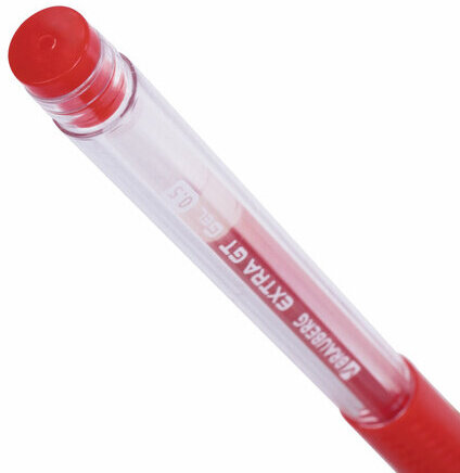 Ручка гелевая с грипом BRAUBERG "EXTRA GT", КРАСНАЯ, стандартный узел 0,5 мм, линия 0,35 мм, 143920