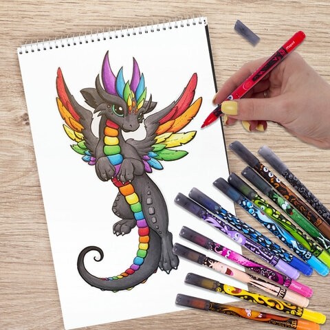 Фломастеры MAPED "COLOR PEP'S Monster", 12 цветов, смываемые, вентилируемый колпачок, 845400