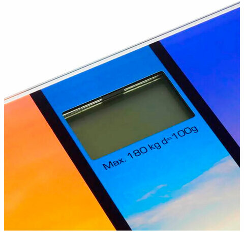 Весы напольные CENTEK CT-2421 "Закат", электронные, вес до 180 кг, квадрат, стекло, с рисунком, CT-2421 Закат