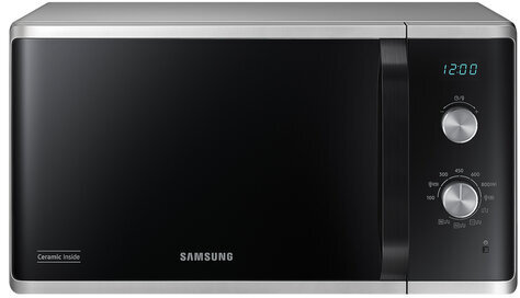 Микроволновая печь SAMSUNG MG23K3614AS/BW, объем 23 л, мощность 800 Вт, механическое управление, гриль, серебро