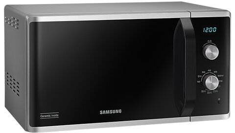 Микроволновая печь SAMSUNG MG23K3614AS/BW, объем 23 л, мощность 800 Вт, механическое управление, гриль, серебро