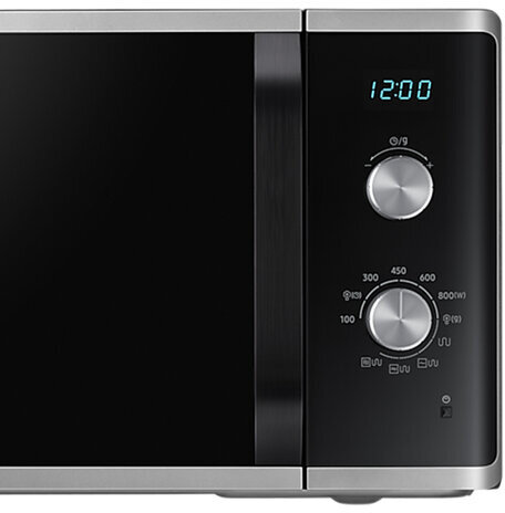 Микроволновая печь SAMSUNG MG23K3614AS/BW, объем 23 л, мощность 800 Вт, механическое управление, гриль, серебро