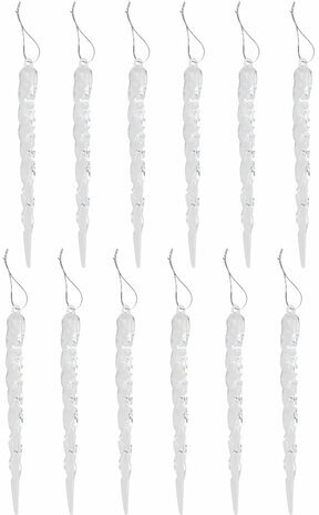 Украшение ёлочное "Сосульки акриловые", 12 шт., 11,5 см, ПВХ-бокс, ЗОЛОТАЯ СКАЗКА, 592147