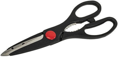 Ножницы кухонные DASWERK, 210 мм, с орехоколом, зазубренные, 608905