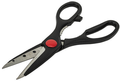 Ножницы кухонные DASWERK, 210 мм, с орехоколом, зазубренные, 608905