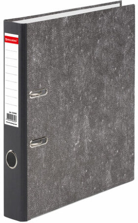 Папка-регистратор BRAUBERG, фактура стандарт, с мраморным покрытием, 50 мм, черный корешок, 220982