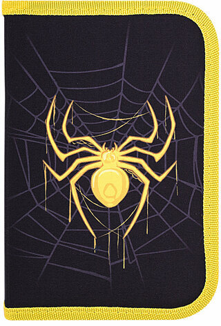 Пенал BRAUBERG с наполнением, 1 отделение, 1 откидная планка, 24 предмета, 21х14 см, "Venomous spider", 271526