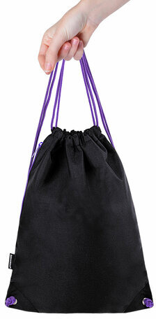 Мешок для обуви BRAUBERG плотный, карман на молнии, подкладка, 43х33 см, "Neon Purple", 271626