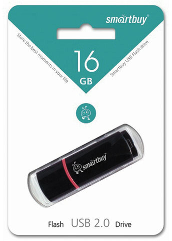 Флеш-диск 16 GB, SMARTBUY Crown, USB 2.0, черный, SB16GBCRW-K