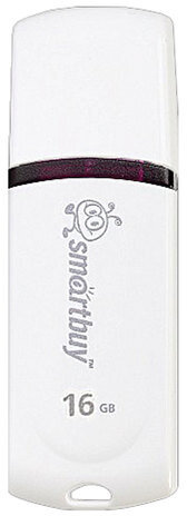 Флеш-диск 16 GB, SMARTBUY Paean, USB 2.0, белый, SB16GBPN-W