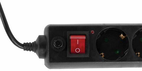 Сетевой фильтр SONNEN U-3518, 5 розеток, с заземлением, выключатель, 10 А, 1,8 м, черный, 513488