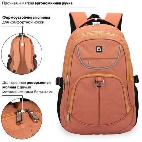 Рюкзак BRAUBERG для старших классов/студентов/молодежи, "Каньон", 30 литров, 46х31х18 см, 225519