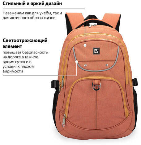 Рюкзак BRAUBERG для старших классов/студентов/молодежи, "Каньон", 30 литров, 46х31х18 см, 225519