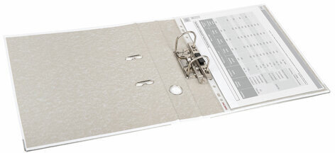 Папка-регистратор, покрытие пластик, 50 мм, ПРОЧНАЯ, с уголком, BRAUBERG, белая, 226594