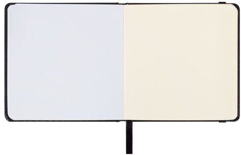 Скетчбук, слоновая кость+белая 140 г/м2, 120х120 мм, 80 л., КОЖЗАМ, резинка, BRAUBERG ART CLASSIC, черный, 116872