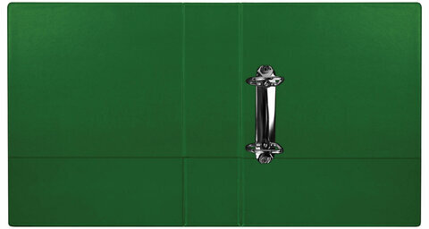 Папка на 2 кольцах BRAUBERG, картон/ПВХ, 75 мм, зеленая, до 500 листов (удвоенный срок службы), 228391