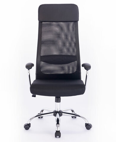 Кресло офисное BRABIX "Flight EX-540", хром, ткань TW, сетка, черное, 532515
