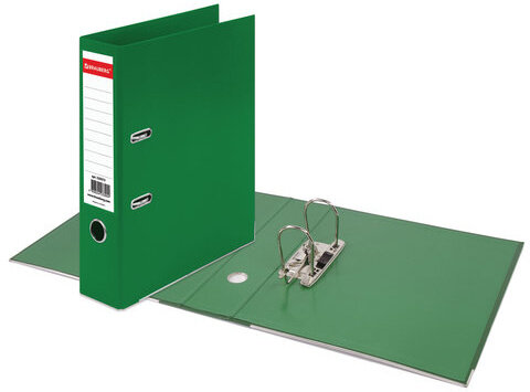Папка-регистратор BRAUBERG "EXTRA", 75 мм, зеленая, двустороннее покрытие пластик, металлический уголок, 228573