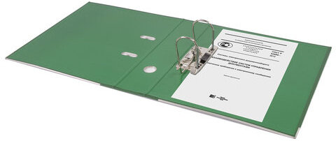 Папка-регистратор BRAUBERG "EXTRA", 75 мм, зеленая, двустороннее покрытие пластик, металлический уголок, 228573