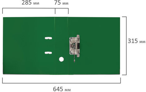 Папка-регистратор BRAUBERG "EXTRA", 75 мм, зеленая, двустороннее покрытие пластик, металлический уголок, 228573