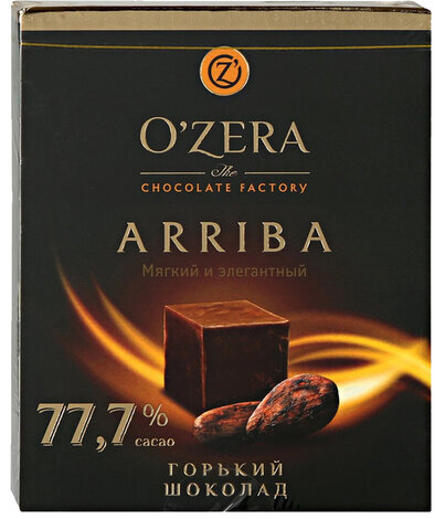 Шоколад порционный O'ZERA "Arriba", горький (какао 77,7%), 90 г, 684