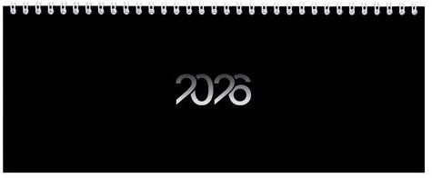 Планинг датированный 2026 285х112 мм, STAFF, гребень, картонная обложка, 64 л., "Black style", 117363