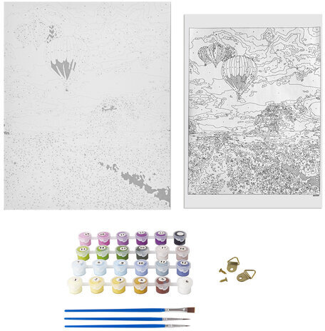 Картина по номерам 40х50 см, ОСТРОВ СОКРОВИЩ "Лавандовое поле", на подрамнике, акриловые краски, 3 кисти, 662459