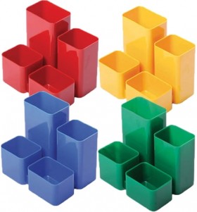 Подставка-органайзер "Юниор", 86х108х102 мм, 4 отделения, ассорти, ОР305