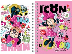 Блокнот МАЛЫЙ ФОРМАТ А6 (160х114 мм) 80 л., твердый, гребень, HATBER, Минни Маус, 80ЗКтд6В1гр_22466, 80ЗКтд6В1гр2246