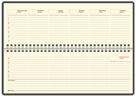Планинг настольный недатированный (305x140 мм) BRAUBERG "Status", под кожу, 60 л., темно-синий, 113373