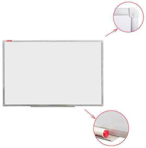 Доска магнитно-маркерная (80х100 см), алюминиевая рамка, ГАРАНТИЯ 10 ЛЕТ, РОССИЯ, BRAUBERG Стандарт, 236896